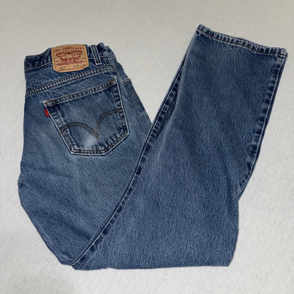 Levi’s 517 Vintage Bootcut Jeans Denim 34x34 Y2K Western Cowboy Nice Fade EUC
